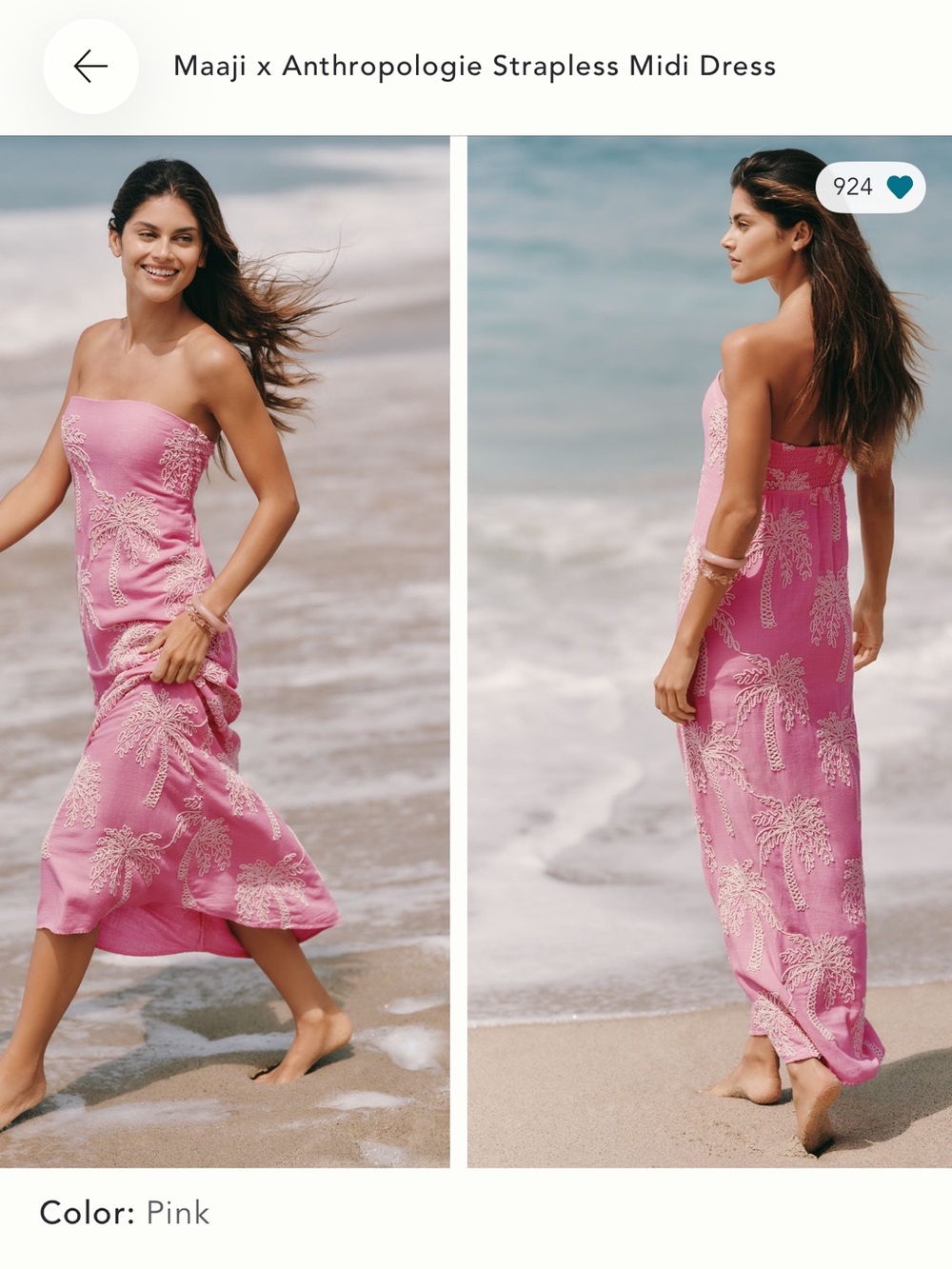 Maaji x Anthropologie Strapless Midi Dress